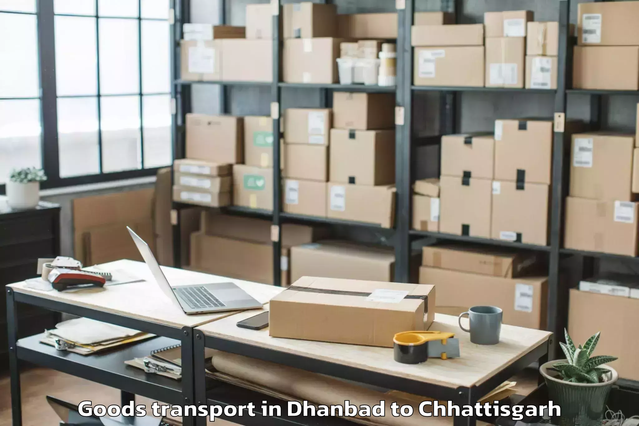 Book Your Dhanbad to Pandariya Goods Transport Today